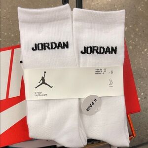 Jordan White Crew Socks 6-Pack JORDAN JUMPMAN CREW Socks 
6PK